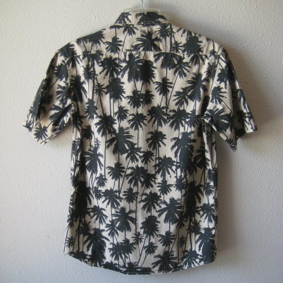 H & M L.O.G.G. Black Palm Tree Hawaiian Short Sleeve Size XS - Picture 2 of 3